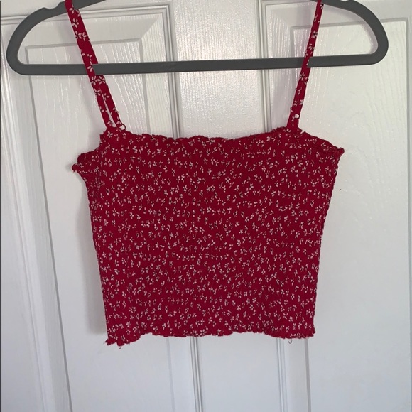 Brandy Melville red floral crop top - Picture 2 of 3